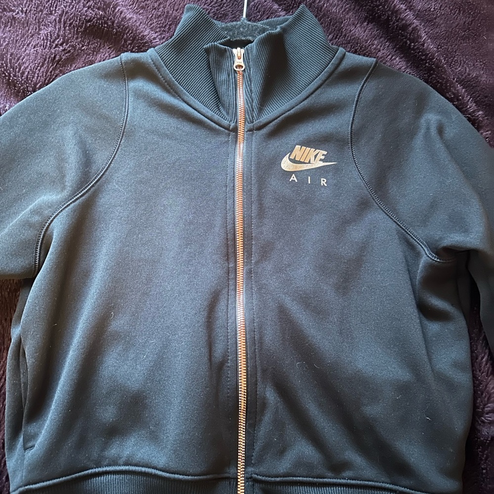 nike air rose gold zip up